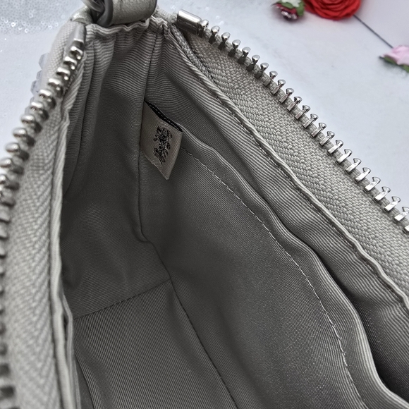 Coach Teri Mini Crystal Silver Metallic Leather Shoulder Crossbody Bag - Picture 12 of 14